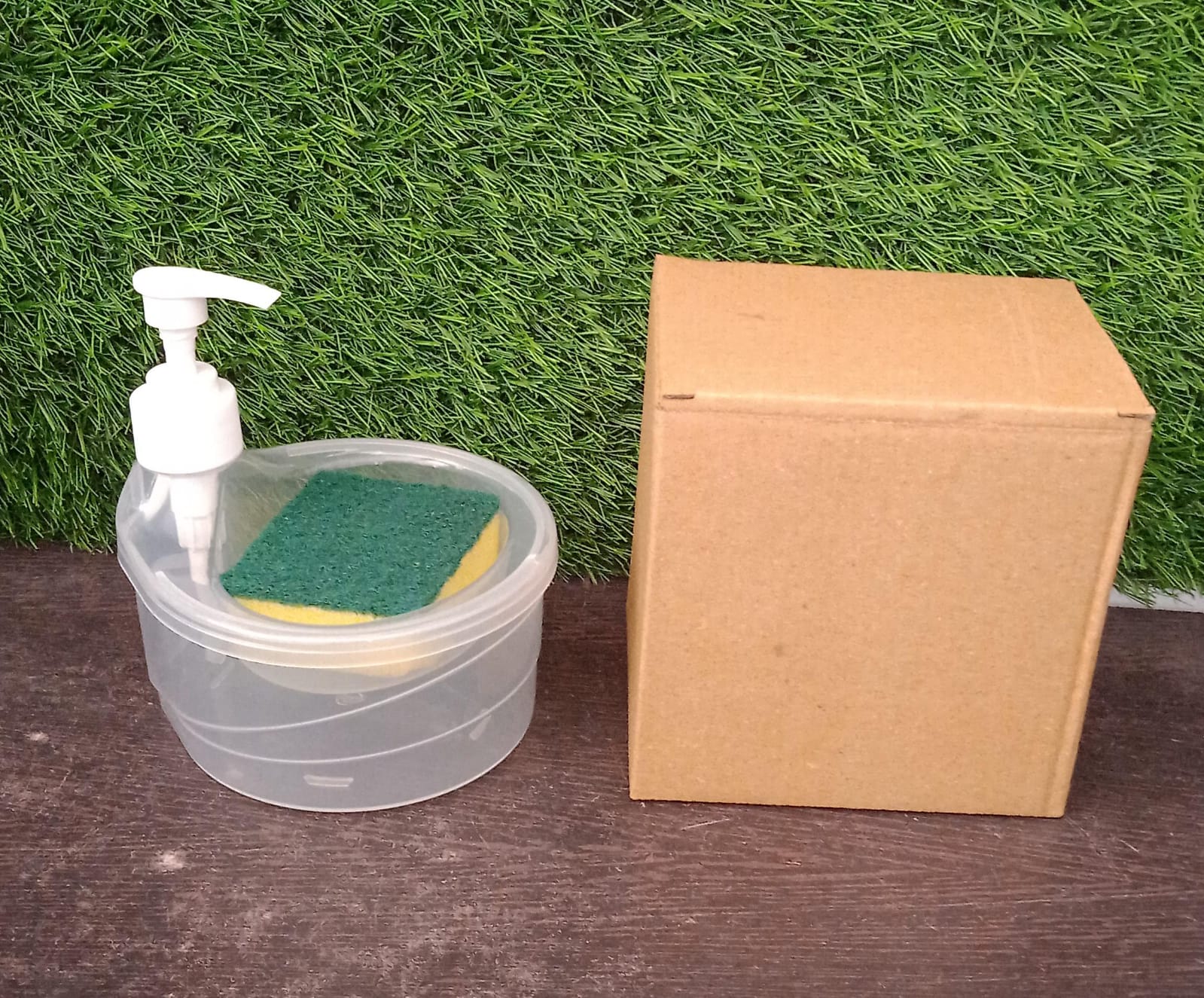 12565 Double Layer Liquid soap Dispenser with Pump and Sponge, Practical for Hotel Sink Clear, Soap Dispensing Liquid Pump Bottle for Home, Kitchen Rectangle ( 2 in 1 ) 12565 Double Layer Liquid soap Dispenser with Pump and Sponge, Practical for Hotel Sink Clear, Soap Dispensing Liquid Pump Bottle for Home, Kitchen Rectangle ( 2 in 1 )